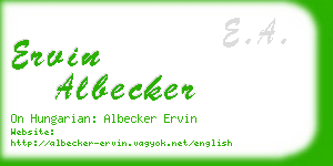 ervin albecker business card